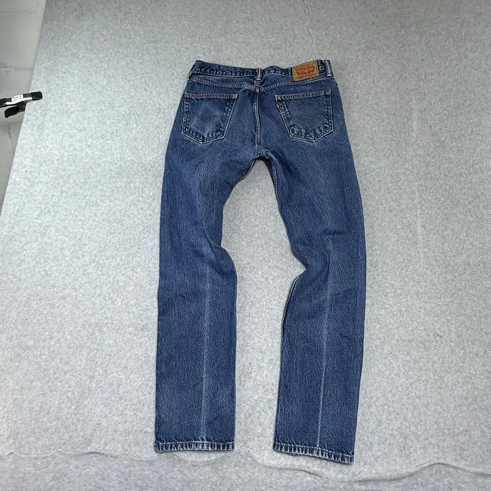 Levi's 505 Jeans Mens 34x34 Blue‎ Regular Straight Dark Wash Denim